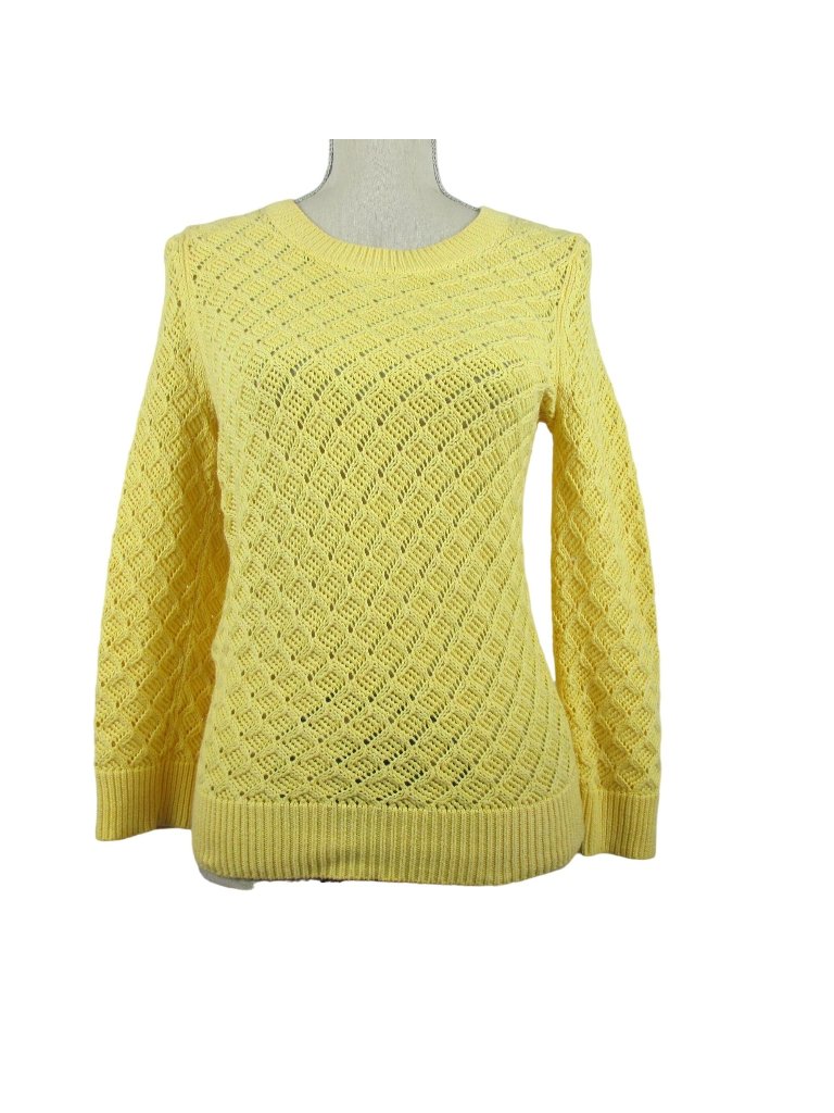 Banana Republic Yellow Summer Cotton Sweater Size S Preppy Coastal Classic